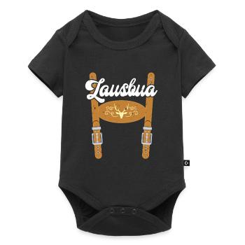 Bayern Lederhose Lausbua Herren Shirt Herbstfest - Baby Premium Kurzarmbody - Schwarz - Vorne
