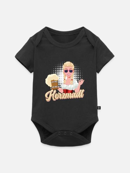Herbstfest Bayerische Frauen Dirndl Shirt - Baby Premium Kurzarmbody - Schwarz