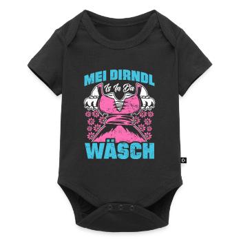 Mein Dirndl is in da Wäsch Bayerisches Dirndl Shir - Baby Premium Kurzarmbody - Schwarz - Vorne