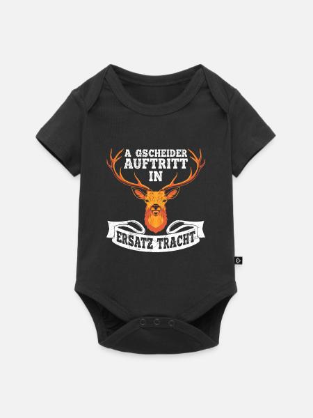 Volksfest A Gscheider Auftritt in Ersatz Tracht - Baby Premium Kurzarmbody - Schwarz