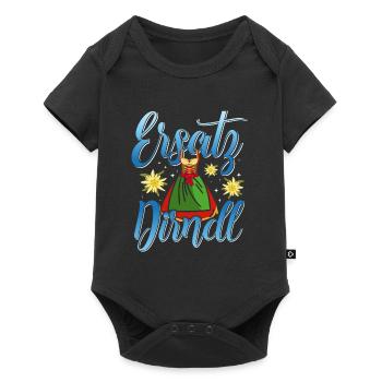Trachten Frauen Ersatz Dirndl Shirt - Baby Premium Kurzarmbody - Schwarz - Vorne