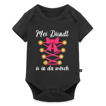 Mein Dirndl is in da Wäsch Bayerisches Dirndl Shir - Baby Premium Kurzarmbody - Schwarz - Vorne