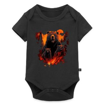 Bear Nature Environment Environmental Protection - Baby Premium short-sleeve bodysuit - black - Front