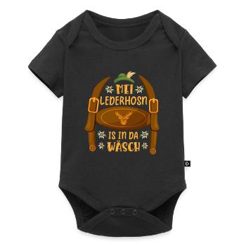 Mei Lederhosn is in da Wäsch Trachtenshirt - Body à manches courtes Premium Bébé - noir - Devant