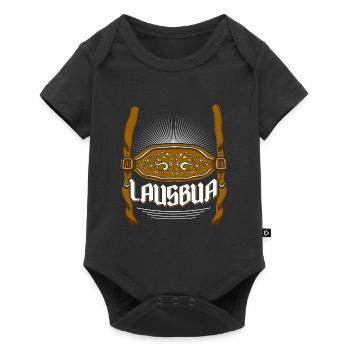 Lederhosen Lausbua Bayerisch Trachten Shirt Herren - Baby Premium Kurzarmbody - Schwarz - Vorne
