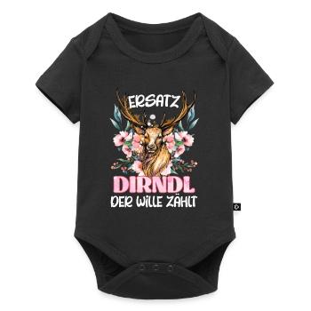 Volksfest Ersatz Dirndl Der Wille zählt Bayern - Baby Premium Kurzarmbody - Schwarz - Vorne