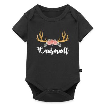 Lausmadl Dirndl Trachten Shirt Frauen Tracht - Baby Premium Kurzarmbody - Schwarz - Vorne