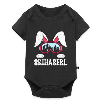 Skihaserl Skihasen Shirt Skihasen Apres Party - Baby Premium Kurzarmbody - Schwarz - Vorne