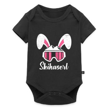 Skihaserl Skihasen Shirt Skihasen Apres Party - Baby Premium Kurzarmbody - Schwarz - Vorne