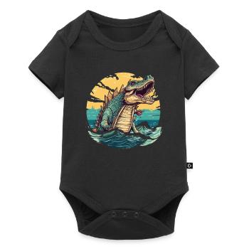 Dinosaurier Dino Fossil Carnivor Herbivor T-Rex - Baby Premium Kurzarmbody - Schwarz - Vorne