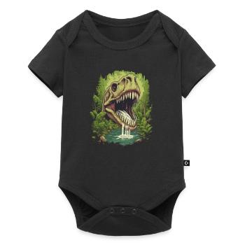 Dinosaurier Dino Fossil Carnivor Herbivor T-Rex - Baby Premium Kurzarmbody - Schwarz - Vorne