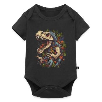 Dinosaurier Dino Fossil Carnivor Herbivor T-Rex - Baby Premium Kurzarmbody - Schwarz - Vorne