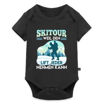 Ski Tour Weil den Lift Jeder Nehmen kann - Baby Premium Kurzarmbody - Schwarz - Vorne