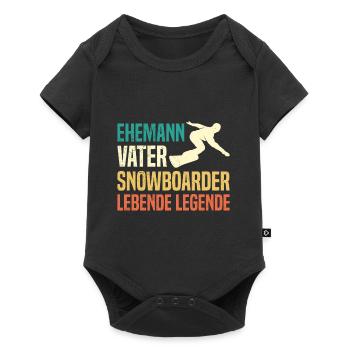 Ehemann Vater Snowboarder Lebende Legende - Baby Premium Kurzarmbody - Schwarz - Vorne