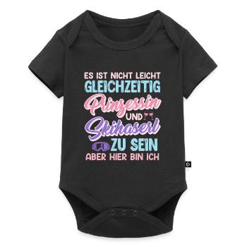 Skihasen Nicht Leicht Prinzessin und Skihaserl - Baby Premium Kurzarmbody - Schwarz - Vorne