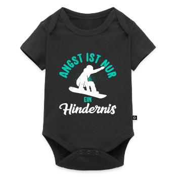 Snowboard Freestyler Angst ist nur ein Hindernis - Baby Premium Kurzarmbody - Schwarz - Vorne