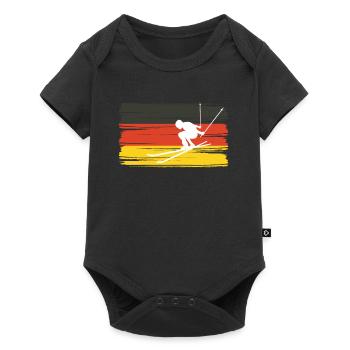 Allemagne Chemise de skieur Ski Piste de ski - Body à manches courtes Premium Bébé - noir - Devant