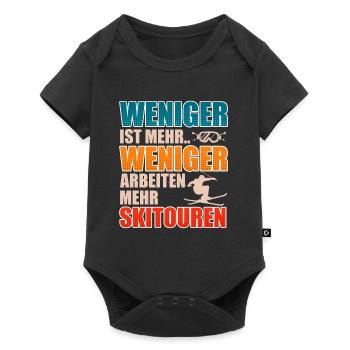 Ski Tour Weniger ist Mehr Weniger Arbeiten Mehr - Baby Premium Kurzarmbody - Schwarz - Vorne