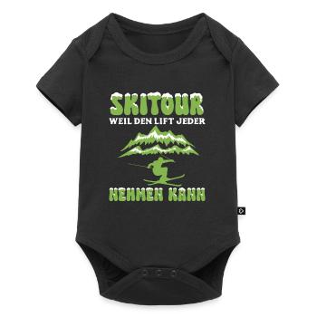 Skitour Weil den Lift Jeder Nehmen Kann - Baby Premium Kurzarmbody - Schwarz - Vorne