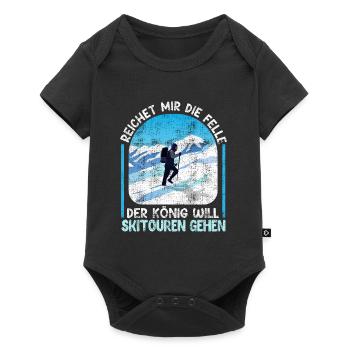 Skibergsteigen Der König will Skitouren Gehen - Baby Premium Kurzarmbody - Schwarz - Vorne