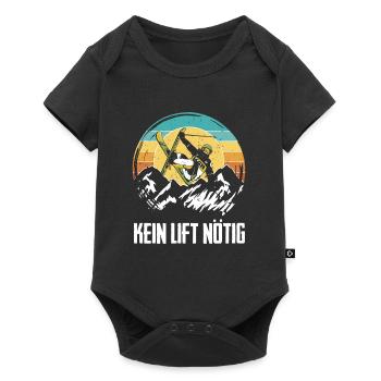 Skifahren Extrem Kein Lift Nötig Skibergsteiger - Baby Premium Kurzarmbody - Schwarz - Vorne