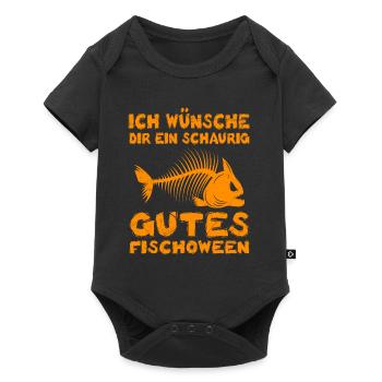 Gruseliger Angeler Wünsche dir ein Schaurig Gutes - Baby Premium Kurzarmbody - Schwarz - Vorne