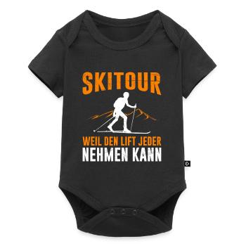 Skitour Weil den Lift jeder Nehmen kann Tourenski - Baby Premium Kurzarmbody - Schwarz - Vorne