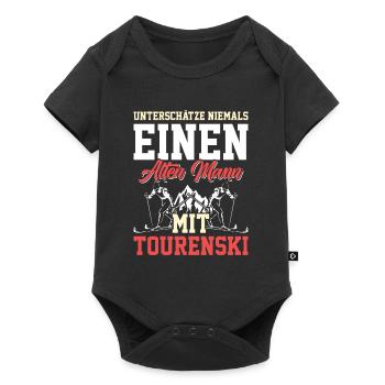 Unterschätze Nie einen Alten Mann mit Tourenski - Baby Premium Kurzarmbody - Schwarz - Vorne