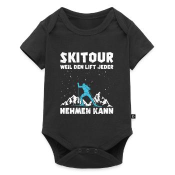 Ski Tour Weil den Lift jeder Nehmen kann - Baby Premium Kurzarmbody - Schwarz - Vorne