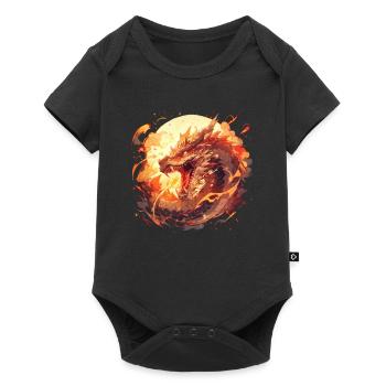 Dragon mystique Lindwurm Monster Monster Monster - Body à manches courtes Premium Bébé - noir - Devant