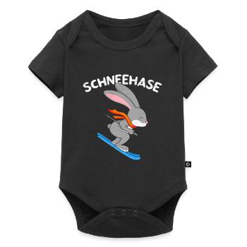 Schneehase Apres Party Skihasen Skihaserl - Baby Premium Kurzarmbody - Schwarz - Vorne
