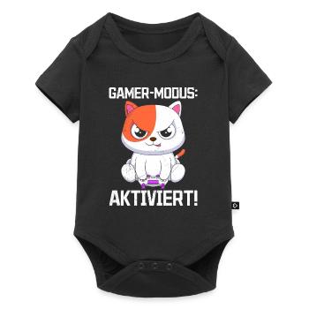 Gamer Modus Aktiviert Katzenfans Video Games - Baby Premium Kurzarmbody - Schwarz - Vorne
