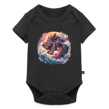 Dragon mystique Lindwurm Monster Monster Monster - Body à manches courtes Premium Bébé - noir - Devant