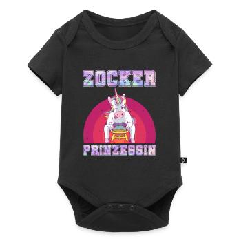 Videospiele Frauen Zocker Prinzessin Einhorn - Baby Premium Kurzarmbody - Schwarz - Vorne