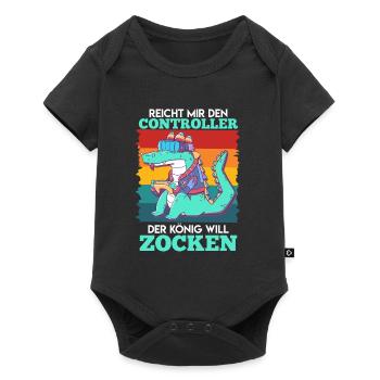 Video Spieler Der König will Zocken Spielekonsole - Baby Premium Kurzarmbody - Schwarz - Vorne