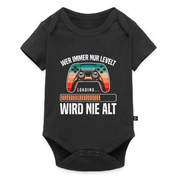 Retro Controller Wer Immer nur Levelt wird Nie Alt - Baby Premium Kurzarmbody - Schwarz - Vorne