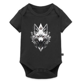 Mecha Tier Tiger Wolf Fuchs Dino Bär Cyborg - Baby Premium Kurzarmbody - Schwarz - Vorne