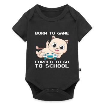 Gaming Cat Forced to Go to School Video Gamer - Baby Premium short-sleeve bodysuit - black - Front