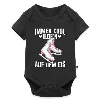 Eisläuferin Immer Cool Bleiben auf dem Eis - Baby Premium Kurzarmbody - Schwarz - Vorne