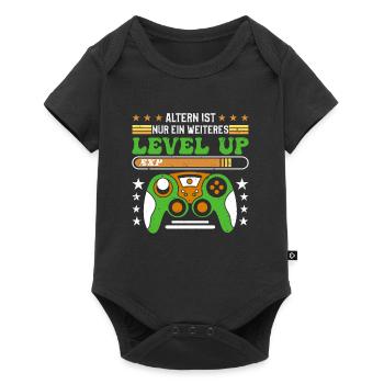 Retro Gamer B-day Altern ist ein weiterer Level Up - Baby Premium Kurzarmbody - Schwarz - Vorne