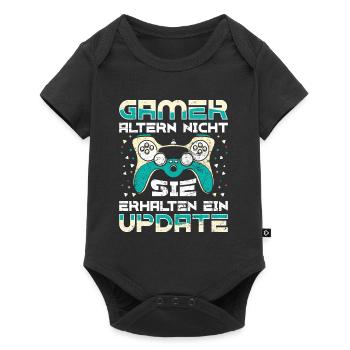 Gamer Altern Nicht Sie Leveln Retro Gamer Zocken - Baby Premium Kurzarmbody - Schwarz - Vorne