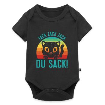 Gaming Katze Zack Zack Du Sack! Videospieler - Baby Premium Kurzarmbody - Schwarz - Vorne