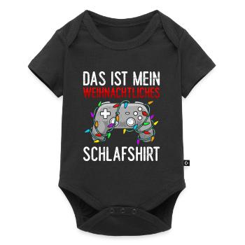 Gamer Das ist mein Weihnachtliches Schlafshirt - Baby Premium Kurzarmbody - Schwarz - Vorne