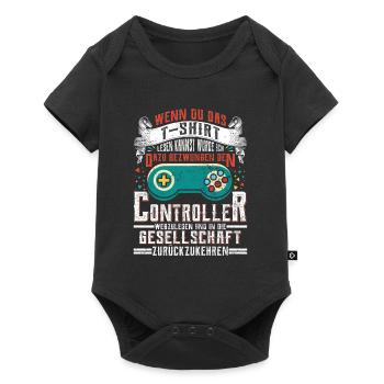 Gamer Wenn du das Lesen Kannst Zurück zur - Baby Premium Kurzarmbody - Schwarz - Vorne