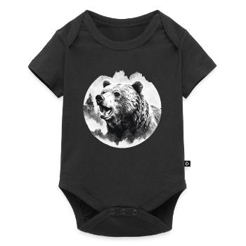 Ours, nature, environnement, protection de - Body à manches courtes Premium Bébé - noir - Devant