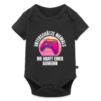 Unterschätze Niemals die Kraft einer Gamerin - Baby Premium Kurzarmbody - Schwarz - Vorne