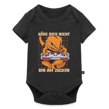 Gaming Echse Höre dich nicht Bin am Zocken - Baby Premium Kurzarmbody - Schwarz - Vorne