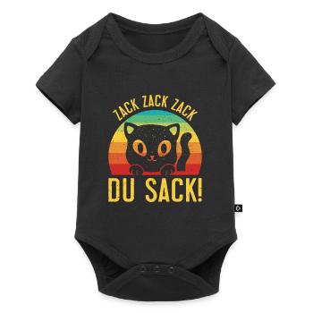 Gaming Katze Zack Zack Du Sack! Videospieler - Baby Premium Kurzarmbody - Schwarz - Vorne