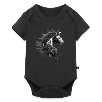 Mecha Tier Tiger Wolf Fuchs Pferd Cyborg - Baby Premium Kurzarmbody - Schwarz - Vorne