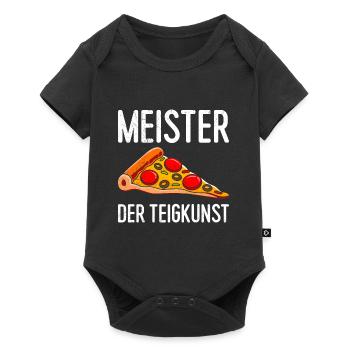 Meister der Teigkunst Pizza Bäckerei Pizza - Baby Premium Kurzarmbody - Schwarz - Vorne